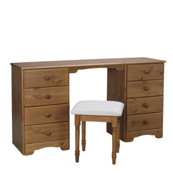 Image of Durham Dressing Table 4+4 Drawers + chair