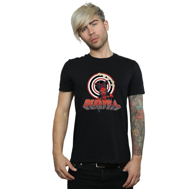 Image of Marvel Marvel Men Deadpool Upside Down T-Shirt in Black Size: Small Black S Male 5057736826904