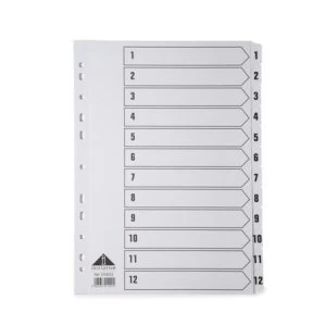 Image of Initiative Index A4 1-12 White Mylar Tab