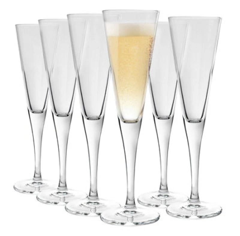 Image of Bormioli Rocco Ypsilon Champagne Flutes - 160ml - Pack of 6 Clear