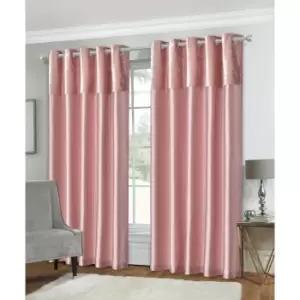 Image of Isabella Rose Olivia Velvet Top Eyelet Curtains - Blush - 229cm (90") X 229cm (90") TJ Hughes