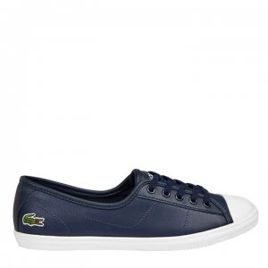 Image of Lacoste Leather Trainers - Navy