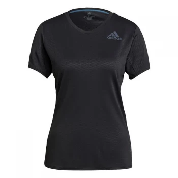 Image of adidas HEAT. RDY Running T-Shirt Womens - Black / Black