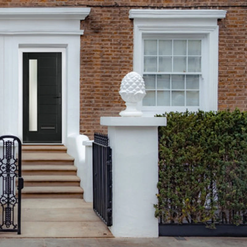 Image of Lacerta Composite Door Monza Black 890mm X 2090mm Open In Left Hand Obs Glass 10 Year Guarantee - Free Delivery & Smart Lock