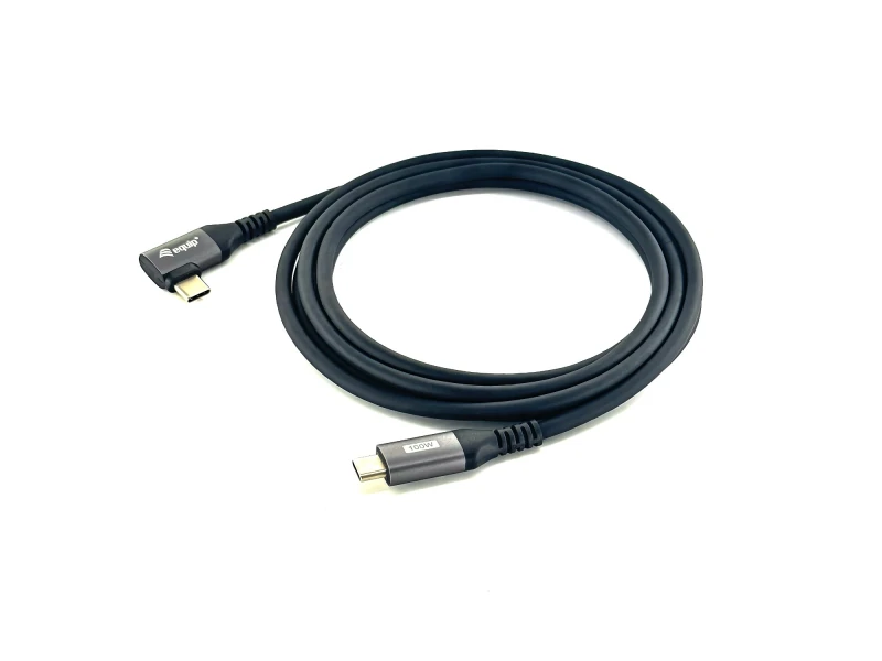 Image of Equip USB 2.0 C to C 90° angled Cable. M/M. 2.0m. 100W with Emark chis