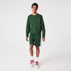 Image of Mens Lacoste Colour-block Brushed Fleece Shorts Size 3 - S Green / Blue