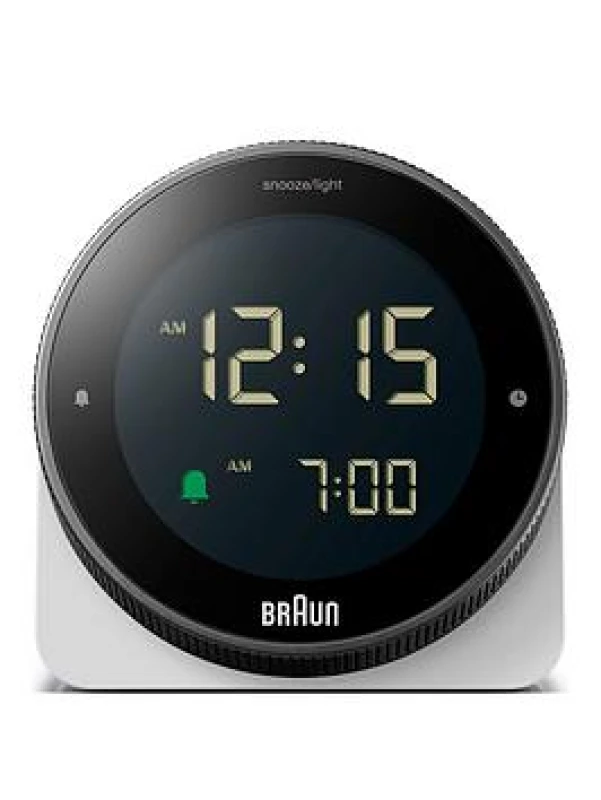 Image of Braun Digital Alarm Clock with Rotating Bezel Alarm Clocks one size White 39918401000