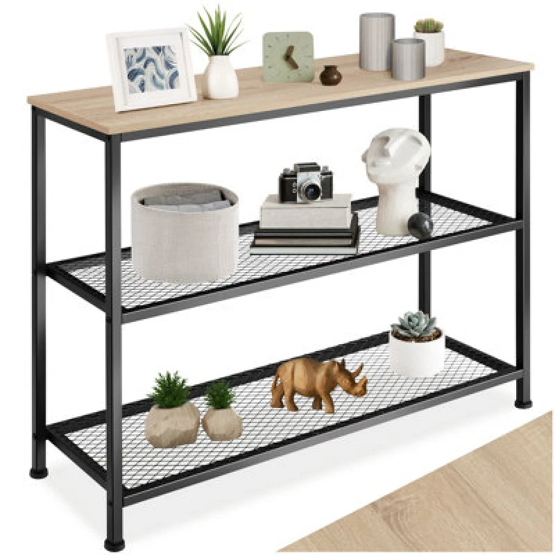 Image of Tectake Console Table Bristol - Industrial Wood Light, Oak Sonoma