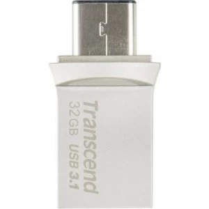 Image of Transcend JetFlash 890 USB smartphone/tablet extra memory Silver 32GB USB 3.1, USB-C