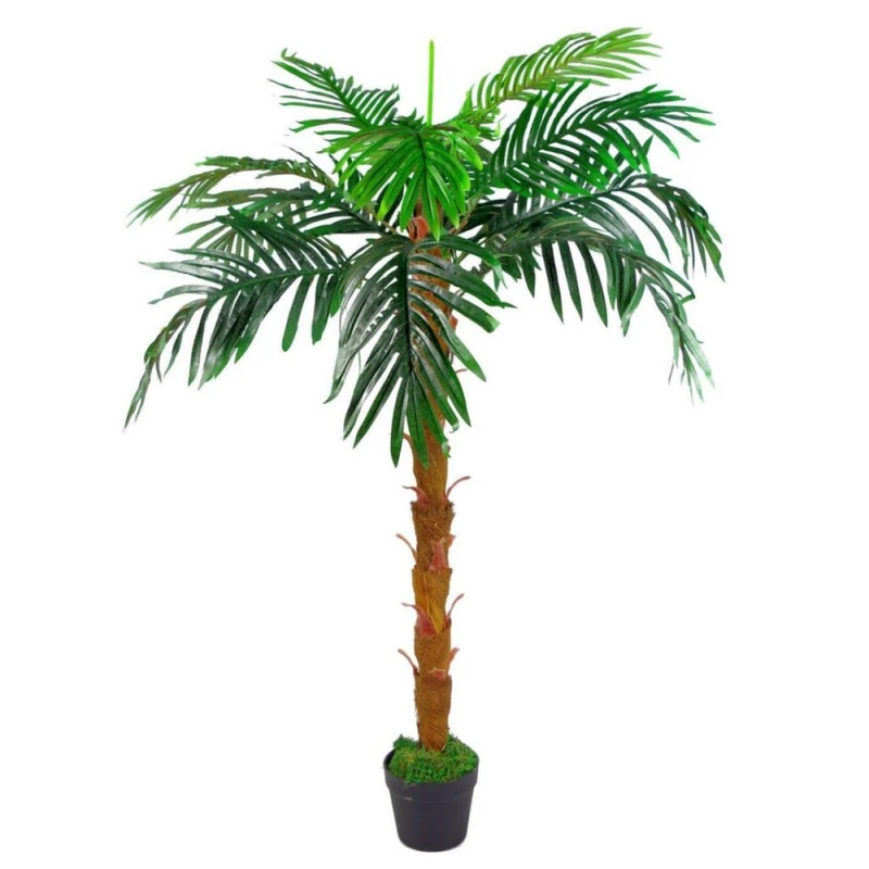 Image of Leaf 130cm Leaf Design UK Large Realistic Artificial Palm Tree Princess Green