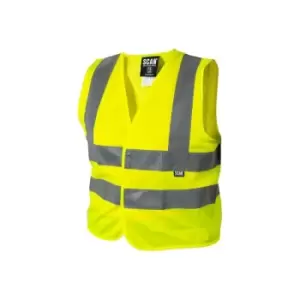 Image of Scan - SFCV01 Hi-Vis Vest Waistcoat Yellow - Child 4-6 SCAHVWC6