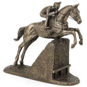 Image of Horse Racing Steeple Chaser by Harriet Glen Cold Cast Bronze Sculpture 16.5cm