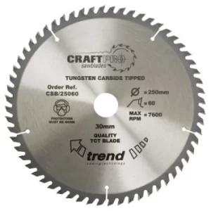 Image of Trend CRAFTPRO Wood Cutting Saw Blade 350mm 64T 30mm