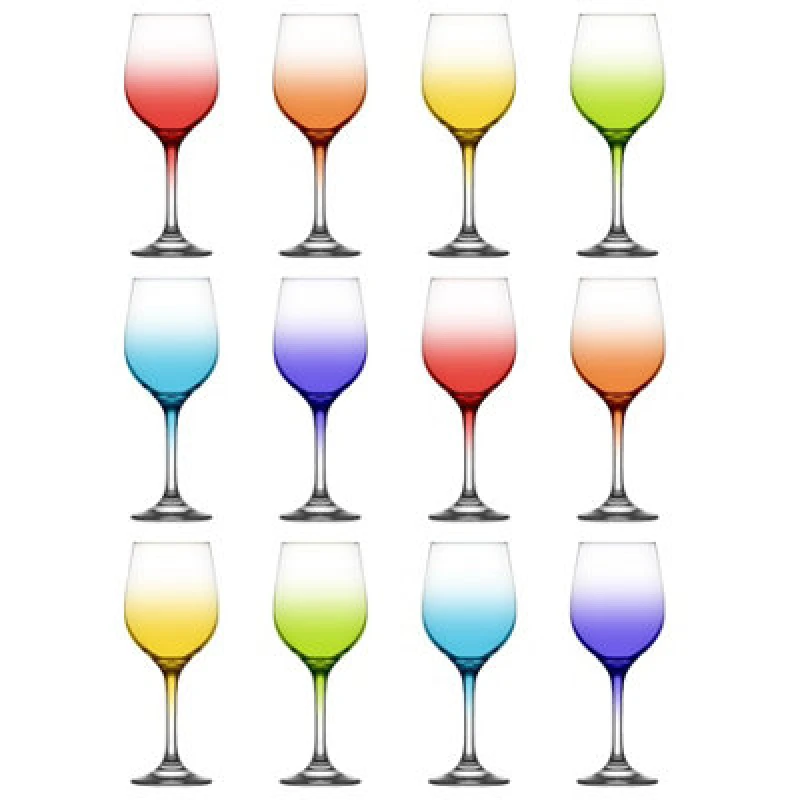 Image of LAV Glassware Lav Fame Wine Glasses - 395Ml - Full Colour - Pack Of 12