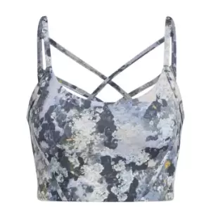 Image of adidas Yoga Light-Support Long Line Graphic Bra Womens - Blue