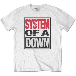 Image of System Of A Down - Triple Stack Box Mens Medium T-Shirt - White