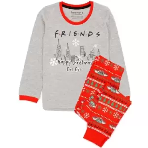 Image of Friends Boys Christmas Pyjama Set (9-10 Years) (Grey/Red)
