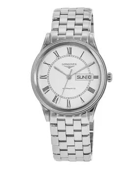 Image of Longines Flagship Automatic White Dial Steel Mens Watch L4.899.4.21.6 L4.899.4.21.6