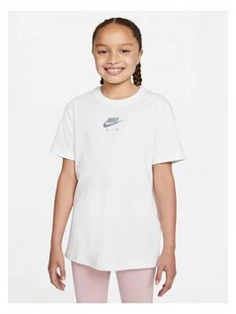 Image of Nike Air Girls NSW Boyfriend Short Sleeve T-Shirt - White, Size S, Women