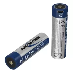 Image of Ansmann 1307-0003 Li-Ion 18650 Battery 3.6V 3400mAh with Micro USB