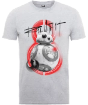 Image of Star Wars The Last Jedi BB8 Roll With IT Grey T-Shirt - S - Grey