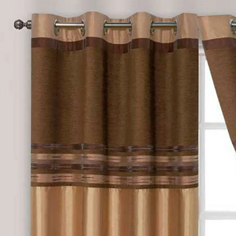 Image of Intimates Renatta Ready Made Eyelet Curtains - Latte