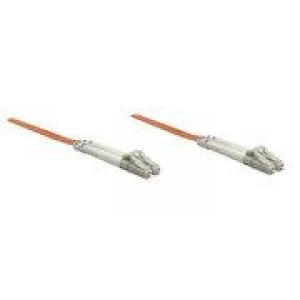 Image of Intellinet Fibre Optic Patch Cable Duplex Multimode LC/LC 50/125 m OM2 2m LSZH Orange Fiber Lifetime Warranty