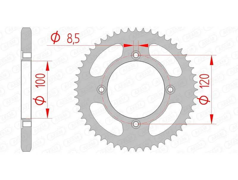 Image of AFAM Steel Standard Rear Sprocket 38200 - 428