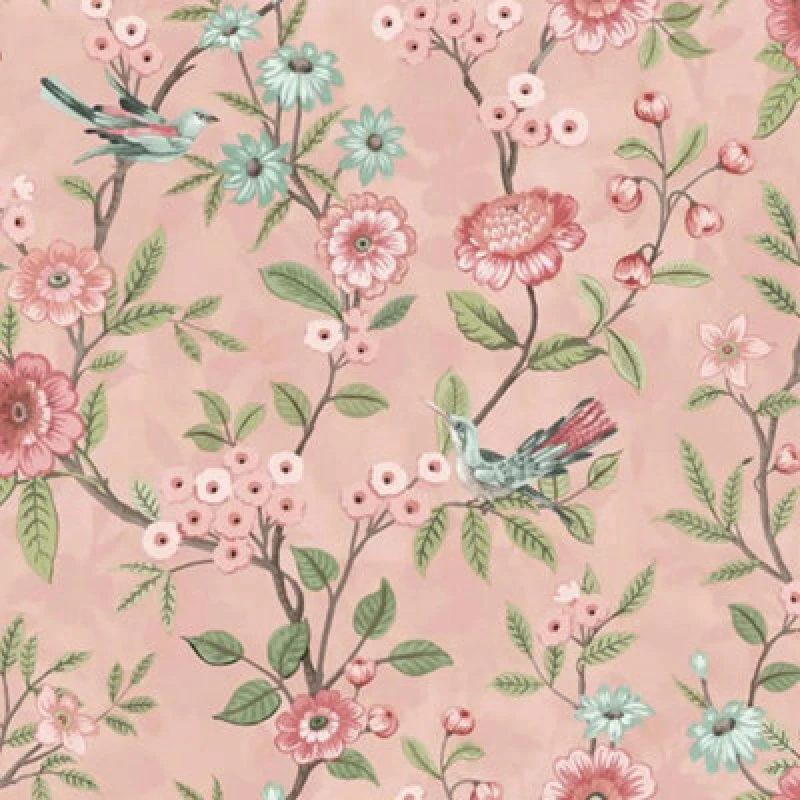 Image of FINE DECOR Fine Decor - Eleanor Floral Birds Pink Wallpaper Flowers Botanical Feature Wall WL-FD43445