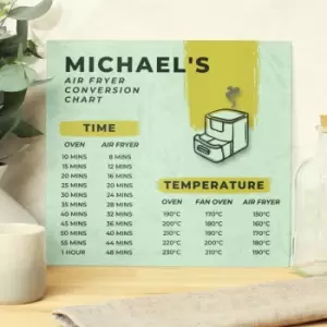 Image of Personalised Air Fryer Chart Glass Worktop Saver White