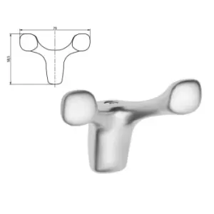 Image of GTV Modern Hat Coat Hanger Hook Door Wall Bath Model Toledo 58mm - Colour Alumin