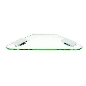 Image of Wickes Corner Glass Shelf - Chrome 220mm
