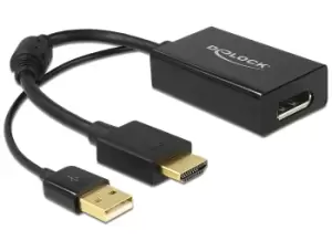 Image of DeLOCK 0.245m HDMI+USB2.0-A/DisplayPort 0.254 m HDMI + USB Black