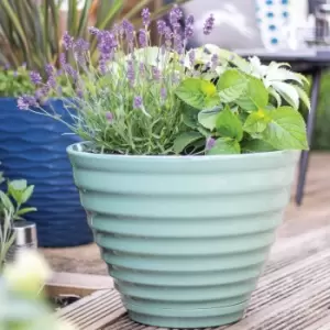 Image of Plant Avenue Vale Planter with In-Built Saucer Green