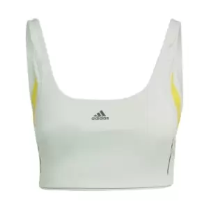 Image of adidas Powerimpact Luxe Training Medium-Support HIIT Bra - Linen Green / Beam Yellow