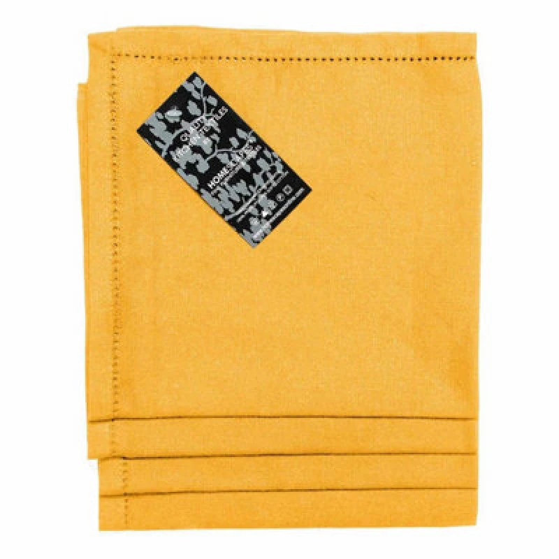 Image of Homescapes Cotton Fabric 4 Napkins Set Mustard