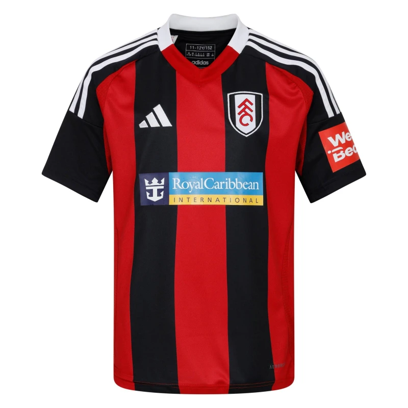 Image of adidas Fulham Away Shirt 2024 2025 Juniors - Red Red 7 - 8 Years