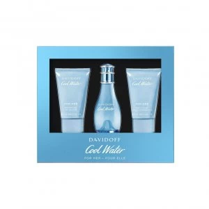 Image of Davidoff Cool Water Woman Gift Set 30ml Eau de Toilette + 50ml Body Lotion + 50ml Shower Gel