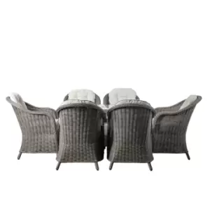 Image of Crossland Grove Louis 6 Seater Oval Dining Set - Grey