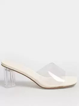 Image of Yours Extra Wide Fit Perspex Mule White, Size 7Eee, Women