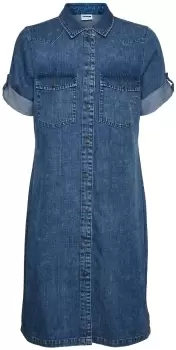 Image of Noisy May Signe S/S Denim Dress Short dress blue