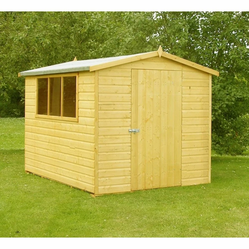 Image of Shires Lewis Handmade Garden Shed Approx 10 x 8 Feet in Brown Brown Unisex