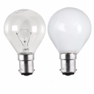 Image of Status 25W Small Bayonet Cap Golf Ball Bulb - Opal - 10 Pack