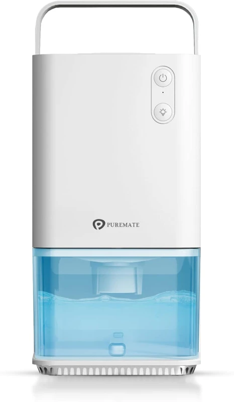 Image of PureMate 1400ml Compact & Portable Mini Air Dehumidifier for Damp, Mould, Moisture in Home, Kitchen, Bedroom, Bathroom, Caravan, Garage Office White U
