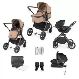 Image of Ickle Bubba Cosmo I-Size Travel System With Stratus Car Seat & Isofix Base - Desert
