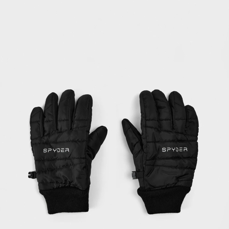 Image of Spyder Womens Quilted Ski Gloves Black female Small