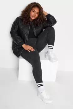 Image of Acid Wash Ribbed Leggings