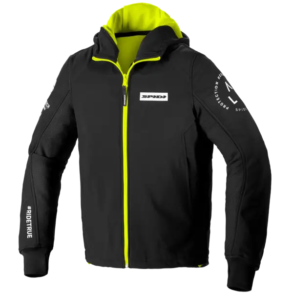 Image of Spidi Armor Evo Hoodie Fluo Yellow Size 3XL