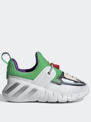 Image of adidas X Disney Pixar Buzz Lightyear Rapidazen Slip-on Shoes, White/Yellow, Size 6 Younger