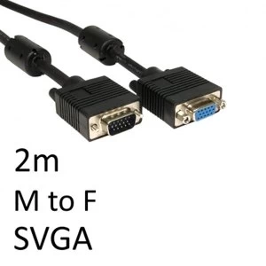 Image of SVGA (M) to SVGA (F) 2m Black OEM Display Extension Cable